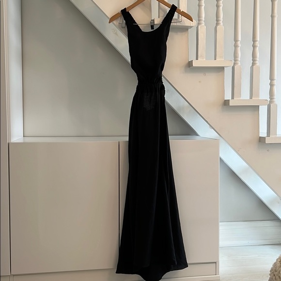 SIR The Label Black Linen Alena Cross Back Dress - Picture 4 of 7